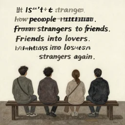 Isn't it strange How people can change From strangers to friends Friends into lovers And strangers again. by Hsiao-Ron Cheng by Ilya Kuvshinov H 768