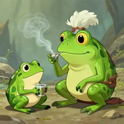 Pepe the frog in Skyrim telling an argonian to quit drinking skooma