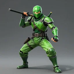 green cyborg ninja dude