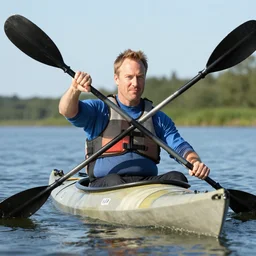 Michael Scott on a kajak