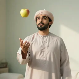 osama throwing an apple
