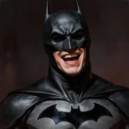the batman who laughs, hyper detailed masterpiece, digital art painting, realism aesthetic,