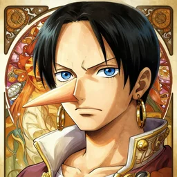 highly detailed vfx portrait of nico robin by eiichiro oda!, alphonse mucha, sharp focus, art by artgerm and greg rutkowski!, harsh overhead sunlight, blue eyes!!, large aquiline nose!!, stanley kybric, kaoru mori, intricately detailed, best of behance,