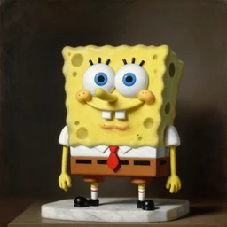 portrait painting of spongebob made out of marble sculpture  by George Stubbs, renaissance painting, oil painting, old master