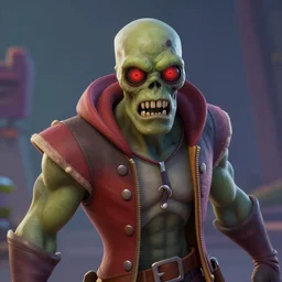 zombie king fortnite style character art hd detailed face