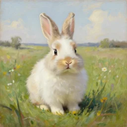 oil painting, littlest pet shop fuzzy bunny, prairie, noel coypel, emile eisman - semenowsky, edouard bisson