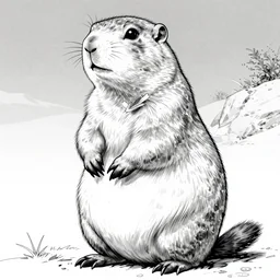 a prairie dog as a wizard, highly detailed, anatomically correct, black and white, manga, art by kentaro miura