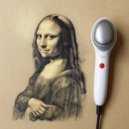 da-vinci style sketch of a hitachi magic wand