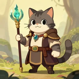 a cartoon cat as a dnd character fantasy art.