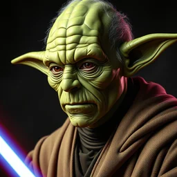 portrait photo of snoke yoda mandalorian general grievous obi wan kenobi from star wars, cinematic lighting, sharp focus, photo digital colored stipple by edward gorey and kim jung gi
