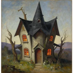 burdisio, alejandro painting of a witches hut