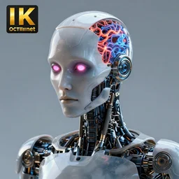 robot neural network denchinet, detailed portrait, evil, 4 k, octane render, hd
