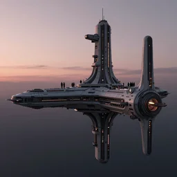 futuristic space station 3 d concept art, cinematic lighting, intricate details, building by zaha hadid, pastel sunset, emissary space by arthur haas and bruce pennington and john schoenherr, cinematic matte painting, dark moody monochrome colors, trending on artstation, featured on behance