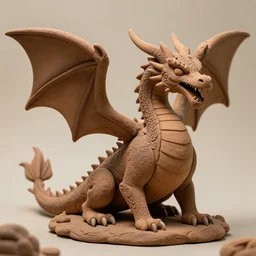 fantasy dragon made out of clay, hyperrealistic, national geographic photo