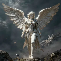 dieselpunk angel, digital art