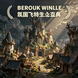 beautiful matte painting of a fantasy village