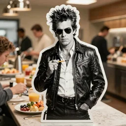 breakfast buffet, frank miller, 1 9 7 0 science fiction movie, punk cut out