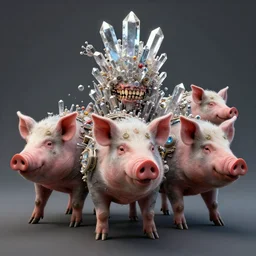 skin concept, pig, biopunk, threes, teeth, many details, crystals, guyver style, 3 d, cinematic, hyper realism, high detail, octane render, art by hans giger