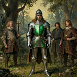 film still from gawain and the green knight in the style of edward burne jones, walter crane, frank dicksee, 4 k resolution