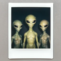 polaroid photograph of portrait aliens, 1 9 5 0