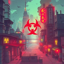 bio hazard city, trending on artstation, anime style 4 k
