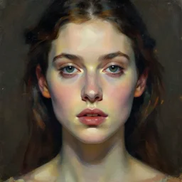 painterly portrait, Adrianne Palicki, impasto, fantasy, John Singer Sargent, cinematic light, full face, symmetrical face