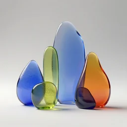 still life made from organic shapes of colored glass, vray, octane rendered, hyper realism
