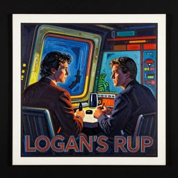 scene from Logan's Run the movie created in spin art