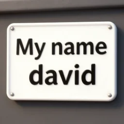 a sign that says my name is david