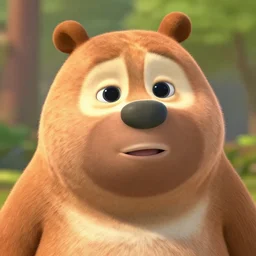 a cute ggi 3 d anthropomorphic bear with soft fur and a face like yogi in the style of pixar