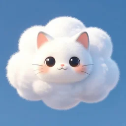 cute kitty as a cloud, fluffy, pixar, concept art, digital art, painting
