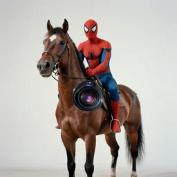 stunning film photograph of ( ( ( ( spiderman horse ) ) ) ), zeiss lens, aperture 1. 2