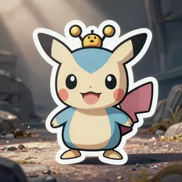 cute miss mascot milobellus milobellus milotic pokemon sticker art, cronobreaker, beeple game icon