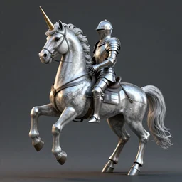 a unicorn in a knights plate - armor, style of peter mohrbacher, unreal engine, octane render