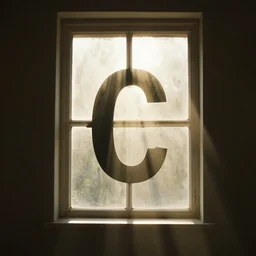 photo of an alphabet sunbeam shining through a window