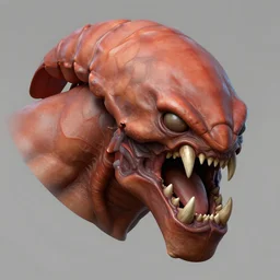 game concept art, muscular, crustacean head, sharp teeth, hyperrealism, artstation, cgsociety, zbrush, no background