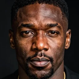 idris elba by kehinde wiley and rembrandt. photorealistic facial features, portrait, detailed face, ultra high details, alone.