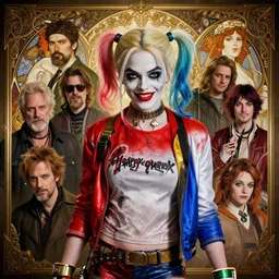 highly detailed vfx portrait of megan fox as harley quinn, stephen bliss, unreal engine, greg rutkowski, loish, rhads, beeple, makoto shinkai and lois van baarle, ilya kuvshinov, rossdraws, tom bagshaw, alphonse mucha, global illumination, detailed and intricate environment