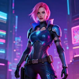 a cyberpunk warrior in the style of Laurie Greasley,  digital art, high definition, very detailed, vibrant color, neon