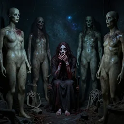 my room is filled with mannequins and i'm scared,cosmic horror scene