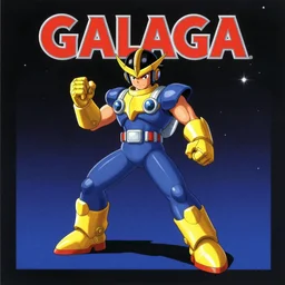 album cover art for galaga game space by akihiko yoshida