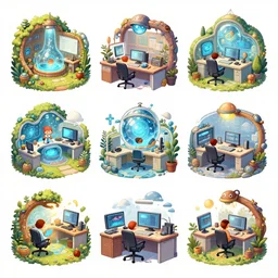 photo cartoon bd illustration comic manga painting of office environement : 5 fantasy environement, digital painting : 1 fat brush concept sketch artist bd enki bilal : 1 0