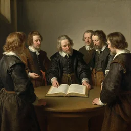 mild umber by willem van haecht, by john pawson. a beautiful photograph of a group of people standing around a circular table. in the center of the table is a large, open book. the people in the photograph are looking at the book with interest & appear to be discussing its contents.