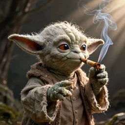 yoda smoking a spliff