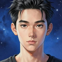 a comic portrait of lil waybe, realistic shaded perfect face, fine details. blue - ish cosmic setting. very anime style. realistic shaded lighting poster by ilya kuvshinov katsuhiro, magali villeneuve, artgerm, jeremy lipkin and michael garmash, rob rey and kentaro miura style, trending on art station