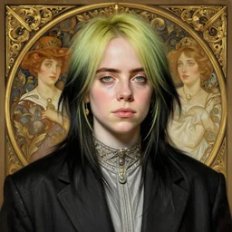 billie eilish as cillian murphy, portrait, intricate, elegant, highly detailed, digital painting, artstation, concept art, wallpaper, smooth, sharp focus, illustration, art by artgerm and greg rutkowski and alphonse mucha