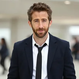 ryan reynolds cosplaying as makoto naegi from danganronpa