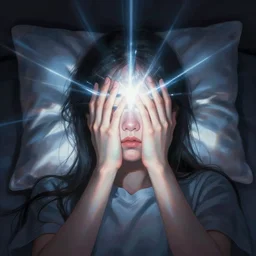 insomnia before a seizure of flashing images and light, lipkin, whealan, artstation,