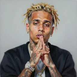 Painting of XXXTENTACION 4K quality superrealistic oil painting