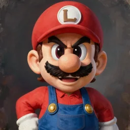 portrait painting waluigi, silly, angry, rolling his eyes, painted by greg rutkowski,